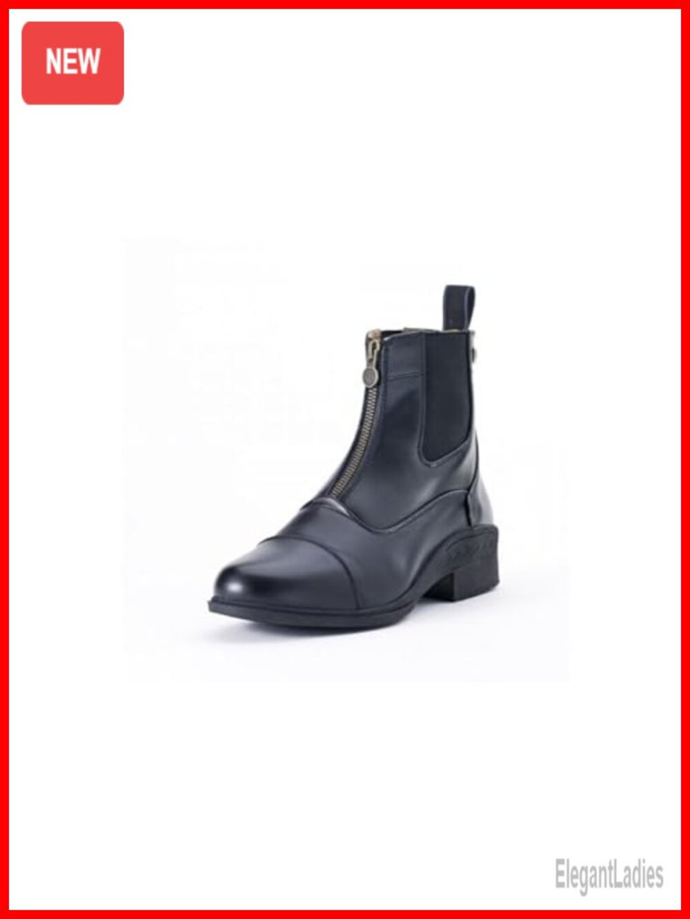 Womens Equestrian Paddock Boots Vega Leather Ankle Zip Riding Boots